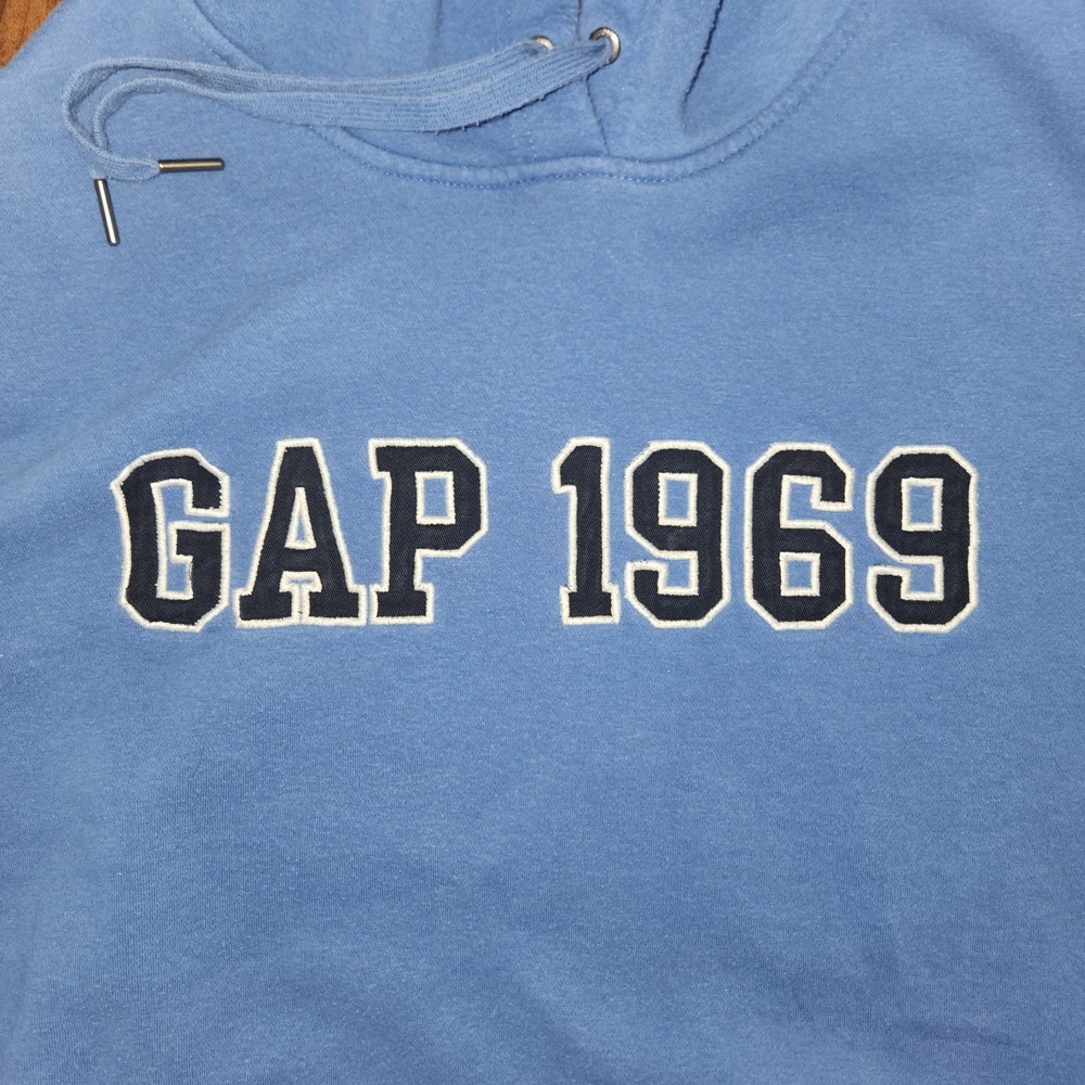 Blue Gap 1969 Hooded Hoodie Pullover Sweatshirt Adult Size M Varsity Style - Picture 2 of 7